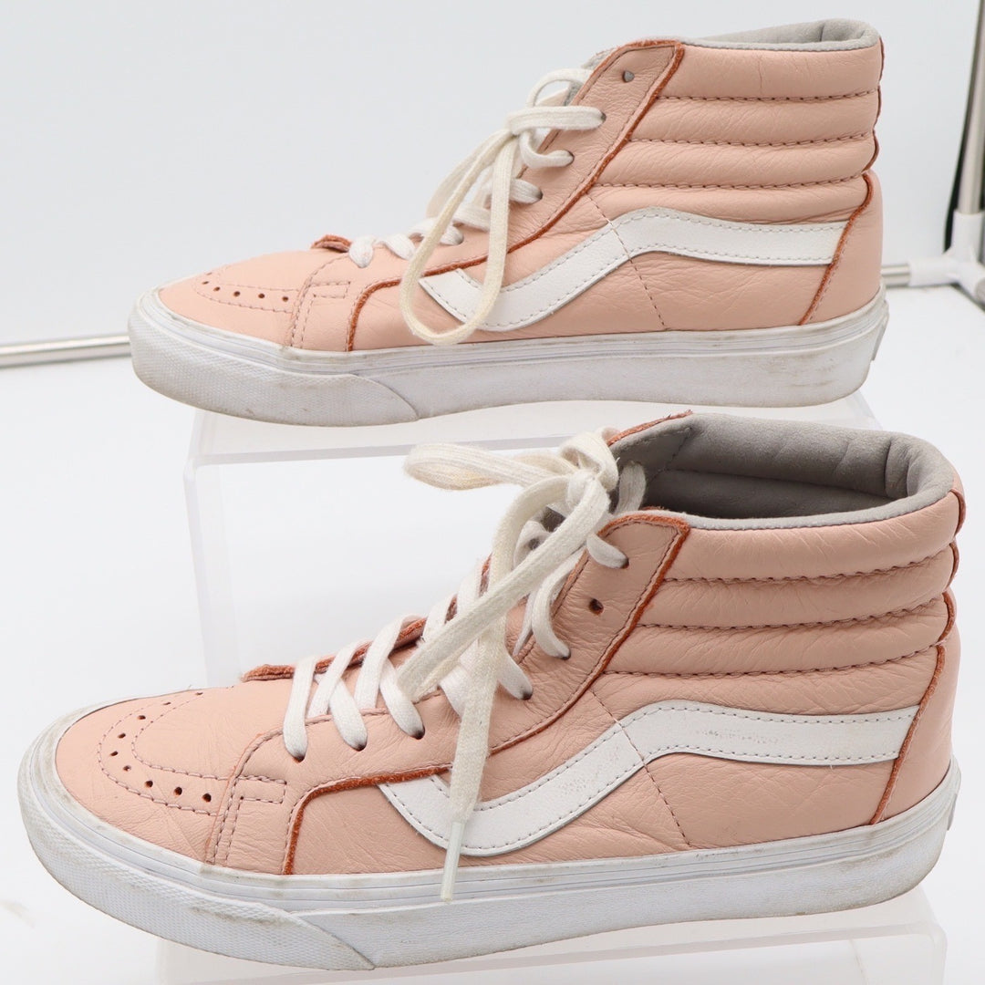 Vans Sk8-Hi Leather High Top Sneakers Peach Pink Womens 7