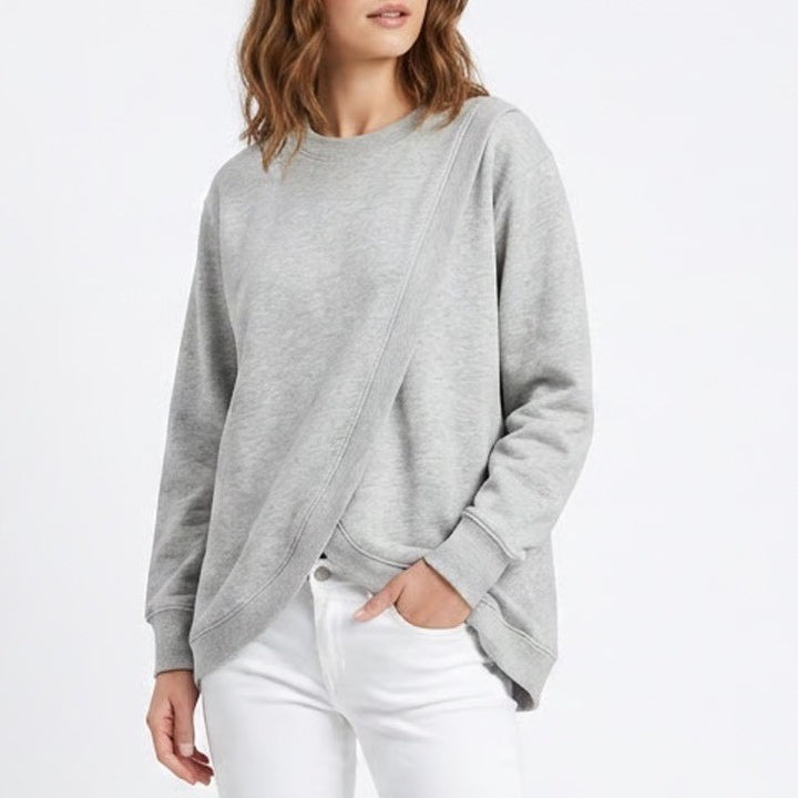Old Navy Maternity Socomfy Sweatshirt Womens 2XL Heather Gray Cotton Wrap Hem