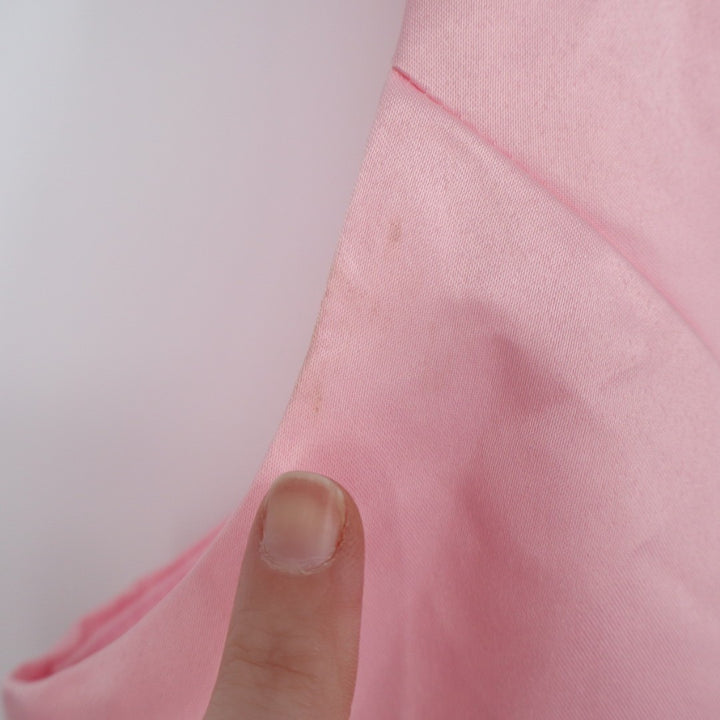 Lulus Regal Cutie Mini Dress Womens XL Light Pink Satin Square Neck Bubble Hem