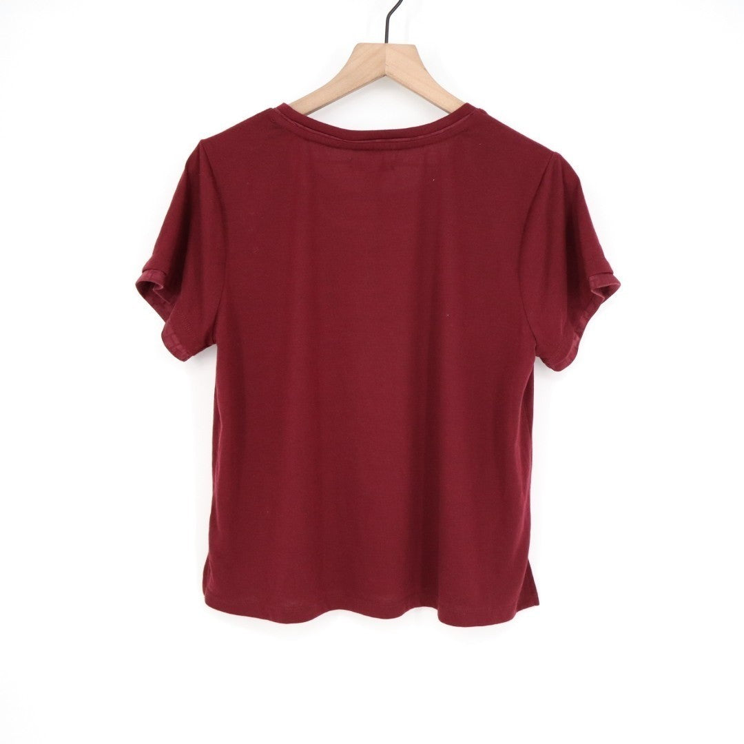 Tommy Hilfiger Sleep T Shirt Womens Large Deep Rouge Side Slits Casual Wear