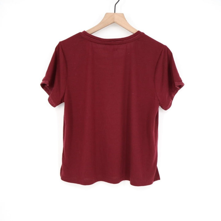 Tommy Hilfiger Sleep T Shirt Womens Large Deep Rouge Side Slits Casual Wear
