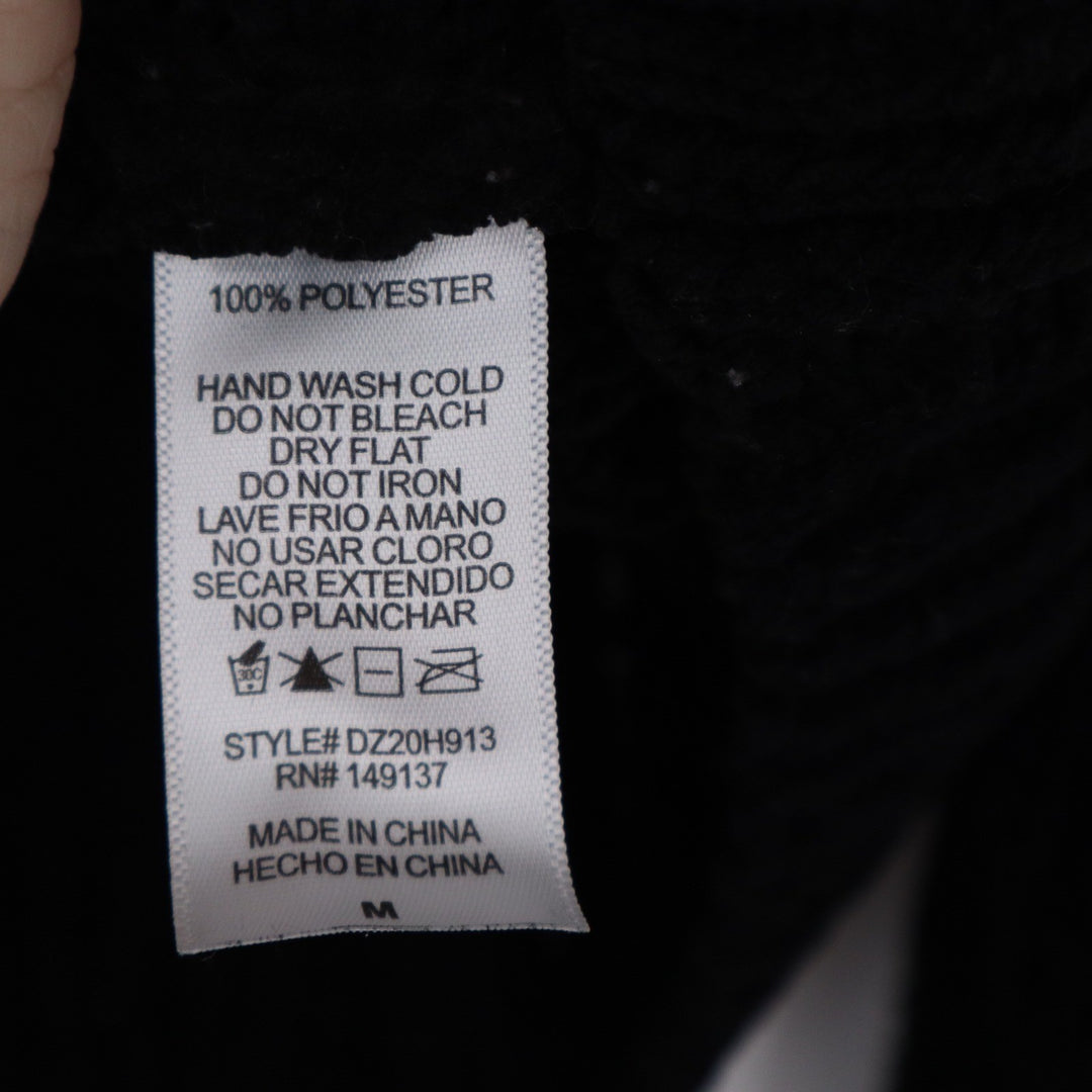 Double Zero Black Popcorn Knit Cropped Sweater Crew Neck DZ20H913 Medium