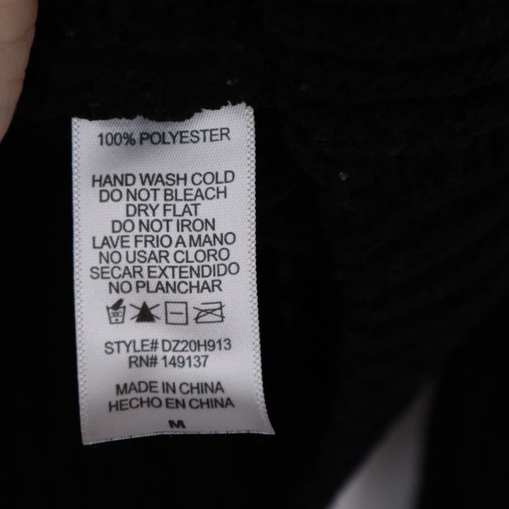 Double Zero Black Popcorn Knit Cropped Sweater Crew Neck DZ20H913 Medium