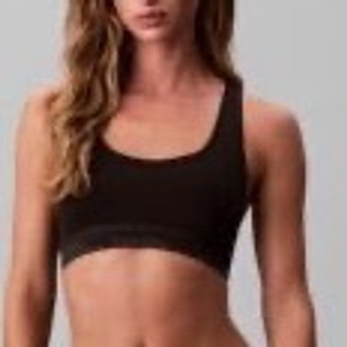Calvin Klein Icon Unlined Bralette Bra Womens XL Black Cotton Stretch Racerback