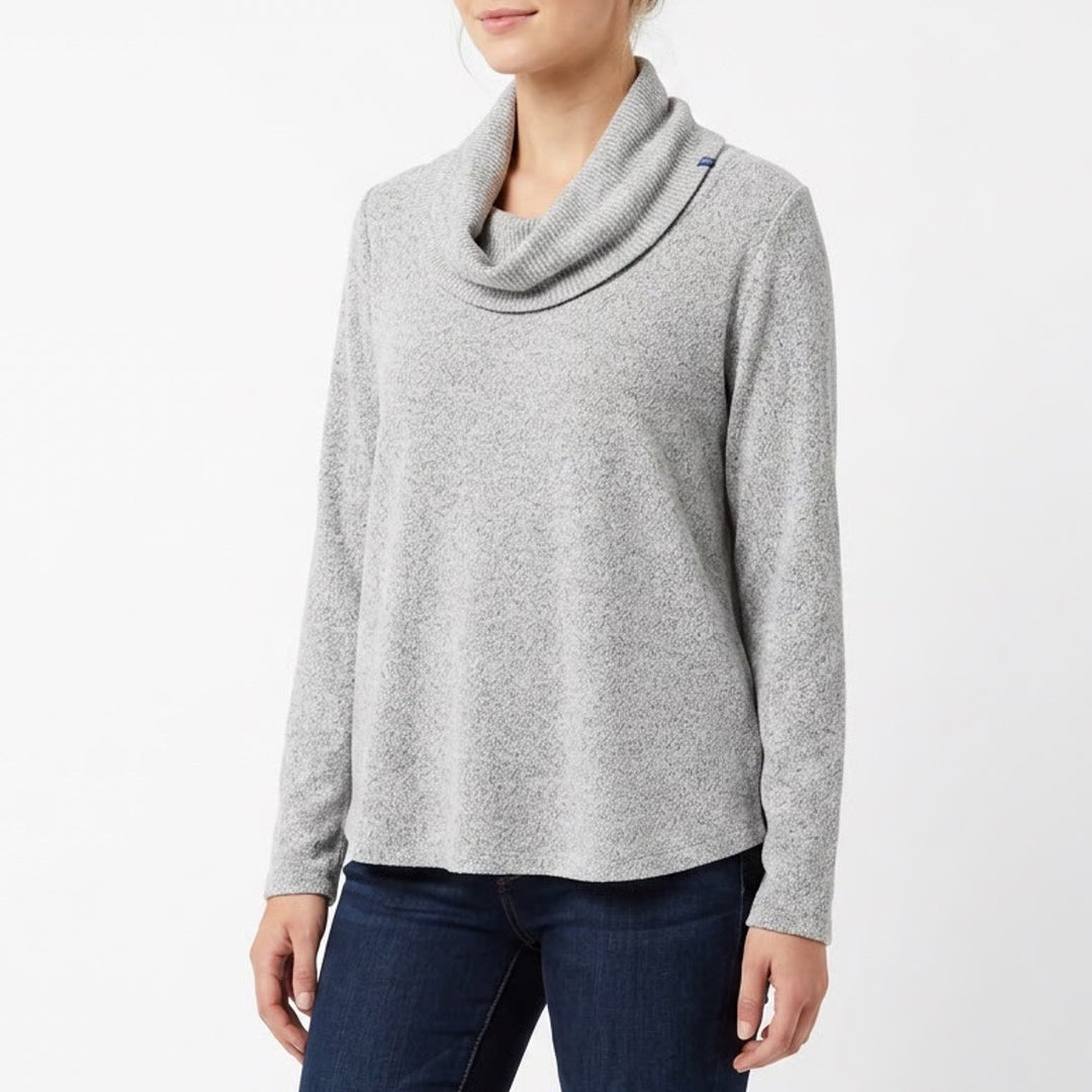 Apt. 9 Womens Cowl Neck Sweater Heather Grey Marled Knit Long Sleeve Top Size L