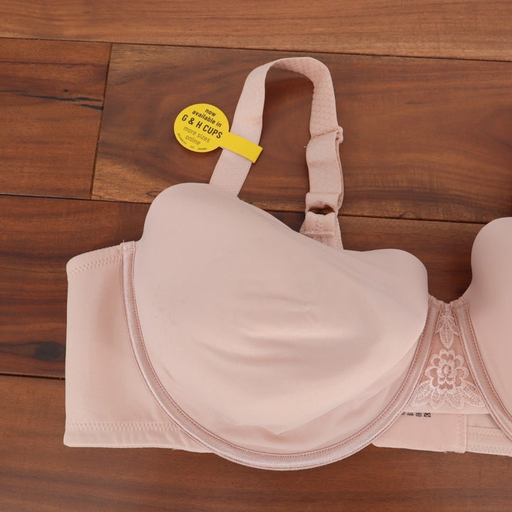Vanity Fair Beauty Back Bra Women 44D Sheer Quartz Stretch Full Figure Underwire