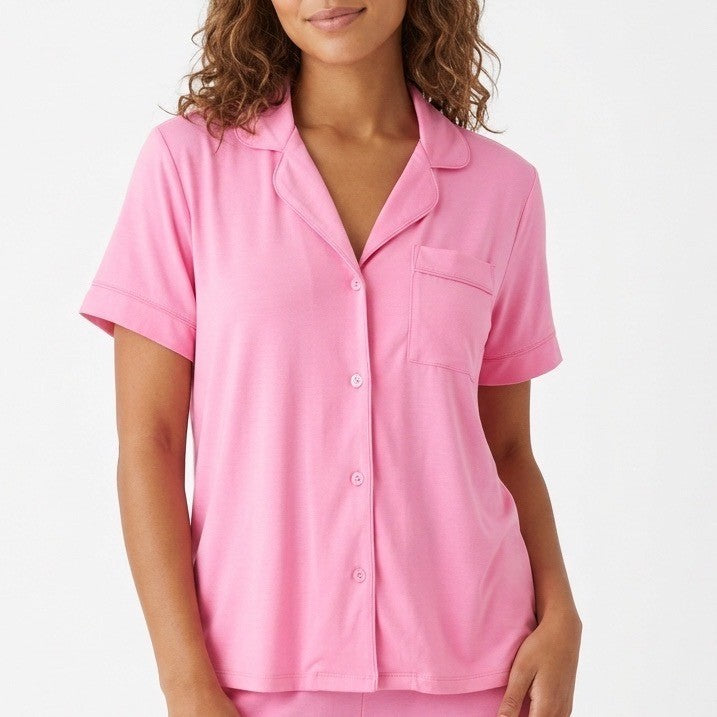 INC International Concepts Intimates Sleepwear Top Womens XS Pink Short Sleeve