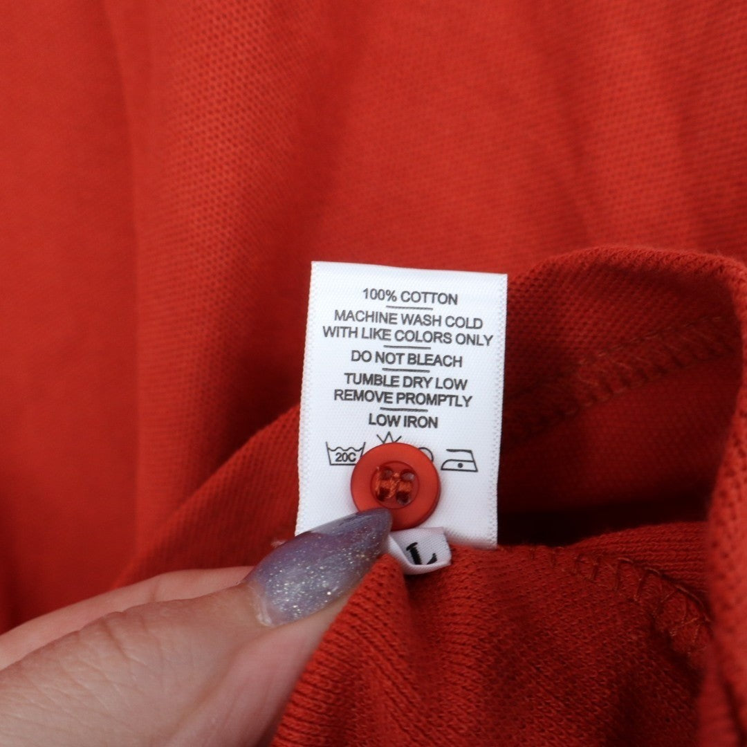 American Giant Standard Polo Shirt Mens XL Orange Short Sleeve Spread Collar