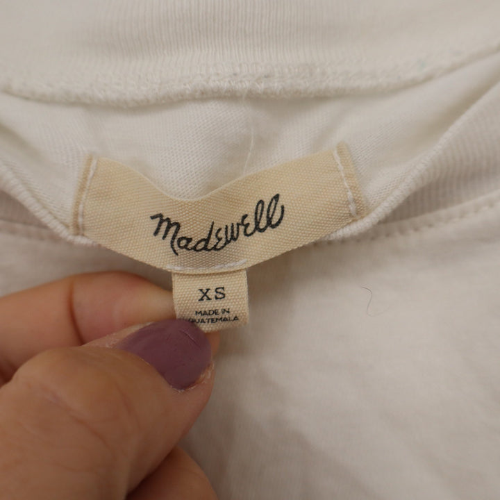 Madewell Womens XS Cream Off White 100% Cotton Short Sleeve Crewneck T-Shirt