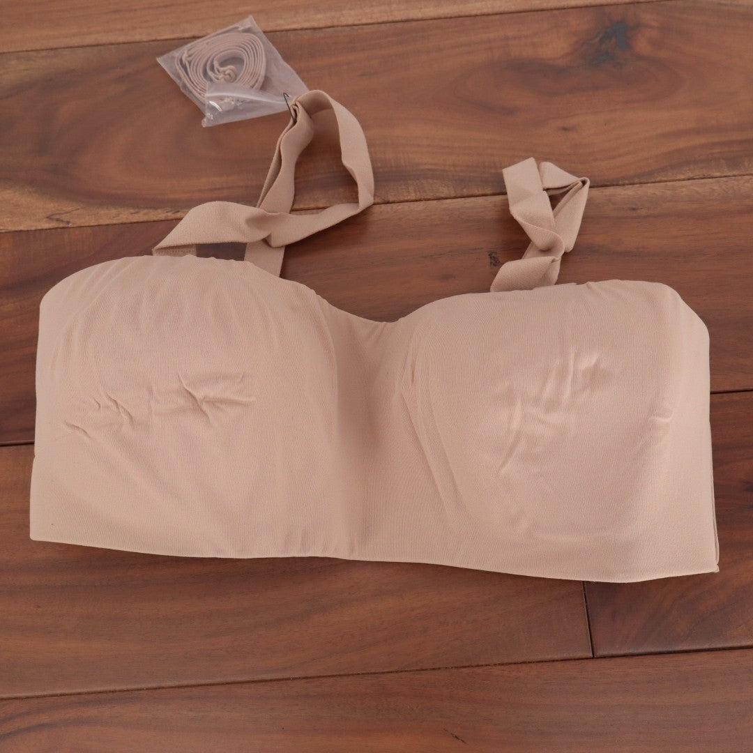 Calvin Klein Adapt Bandeau Bra Womens M Cedar Strapless Wireless Full Coverage