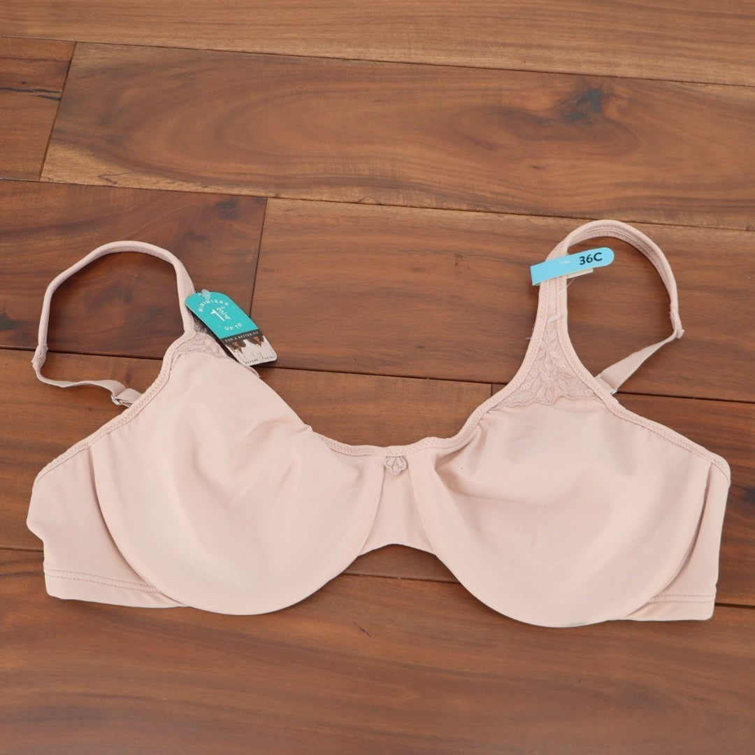 Bali Passion for Comfort Minimizer Bra Womens 36C Milk Pink Stretch Underwire