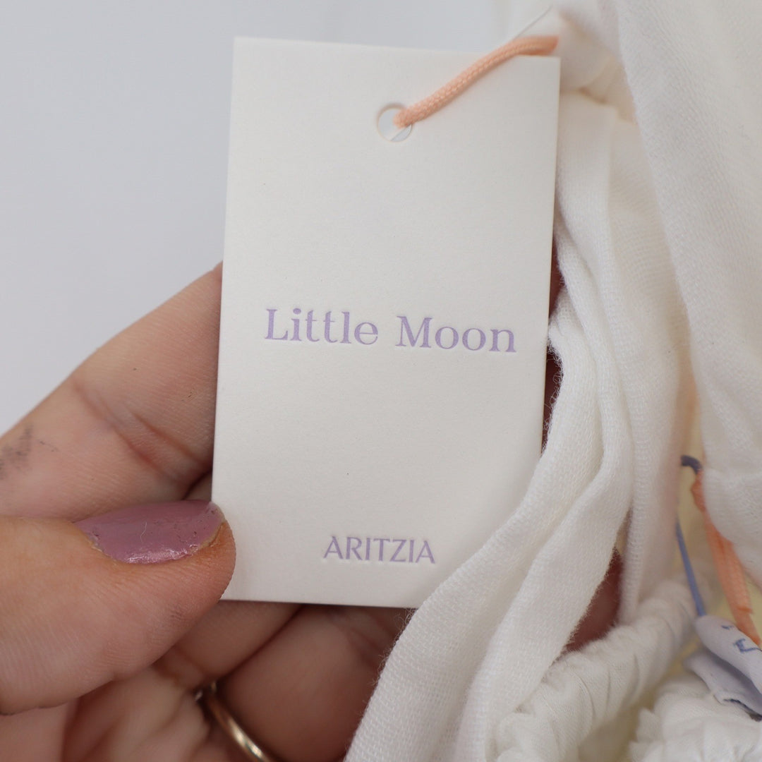 Little Moon Aritzia Aries White AirPlush Organic Cotton Gauze Midi Dress XS NEW