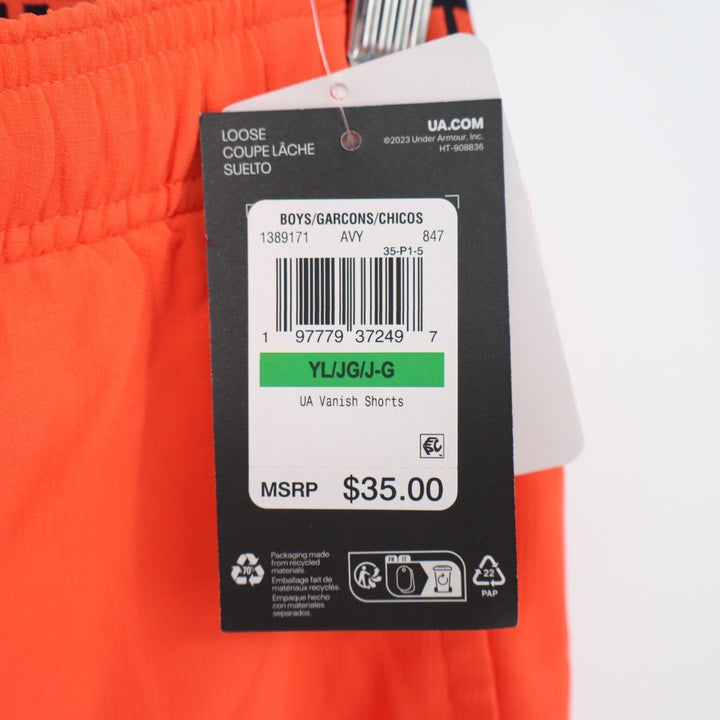 Under Armour Vanish Shorts Boys Youth Large Orange Athletic Basketball
