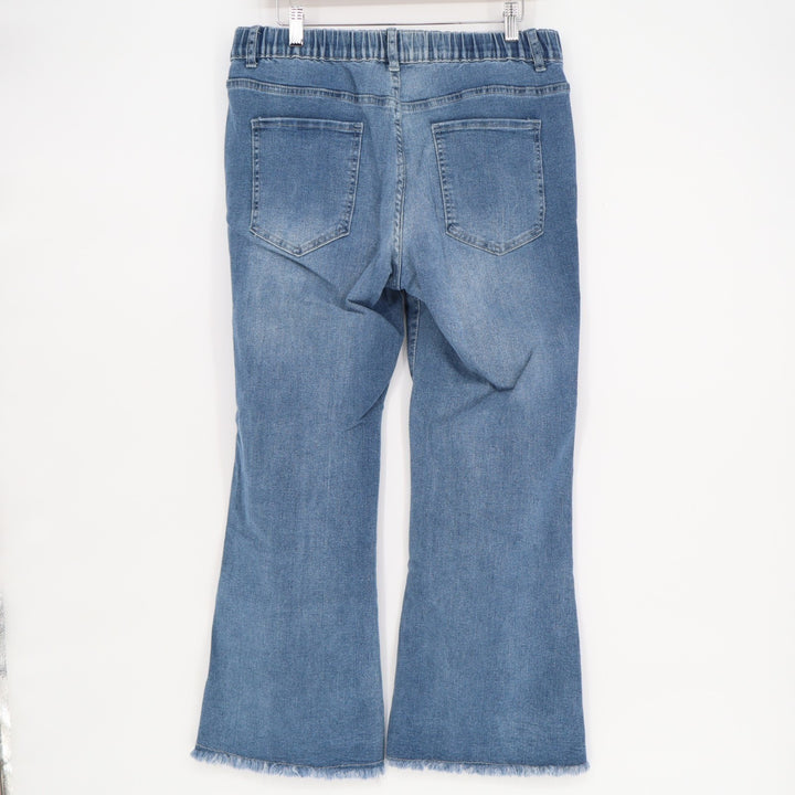 Blue jeans on a white background