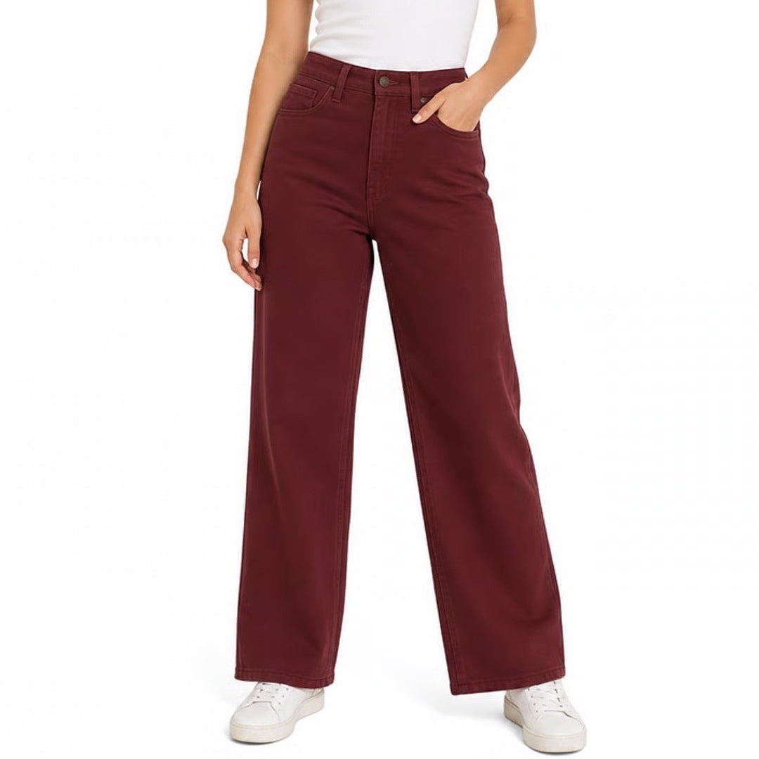 Just Black Denim Burgundy High Rise Straight Leg Jeans Made in USA BP469J-C 24