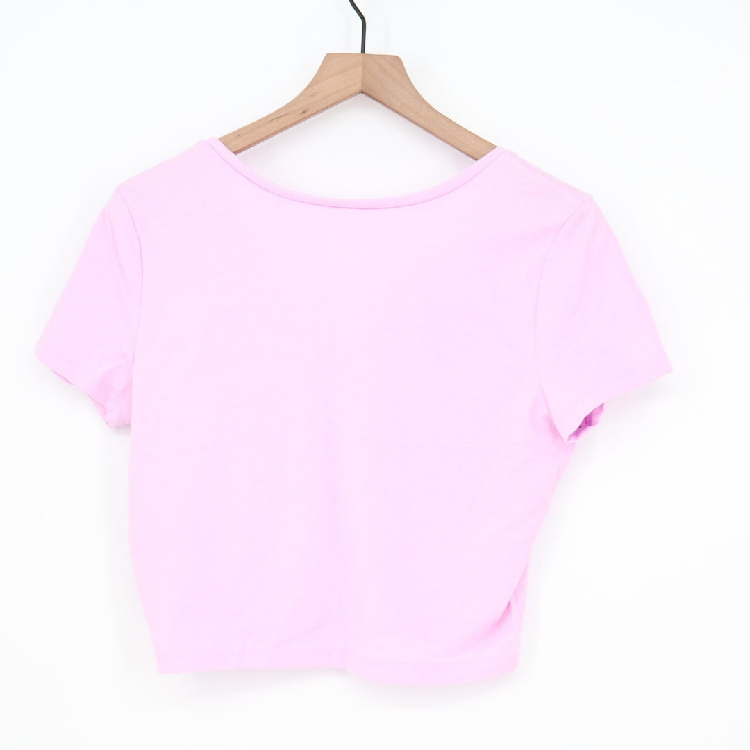 Wild Fable Womens Light Purple V-Neck Short Sleeve Crop Top XL
