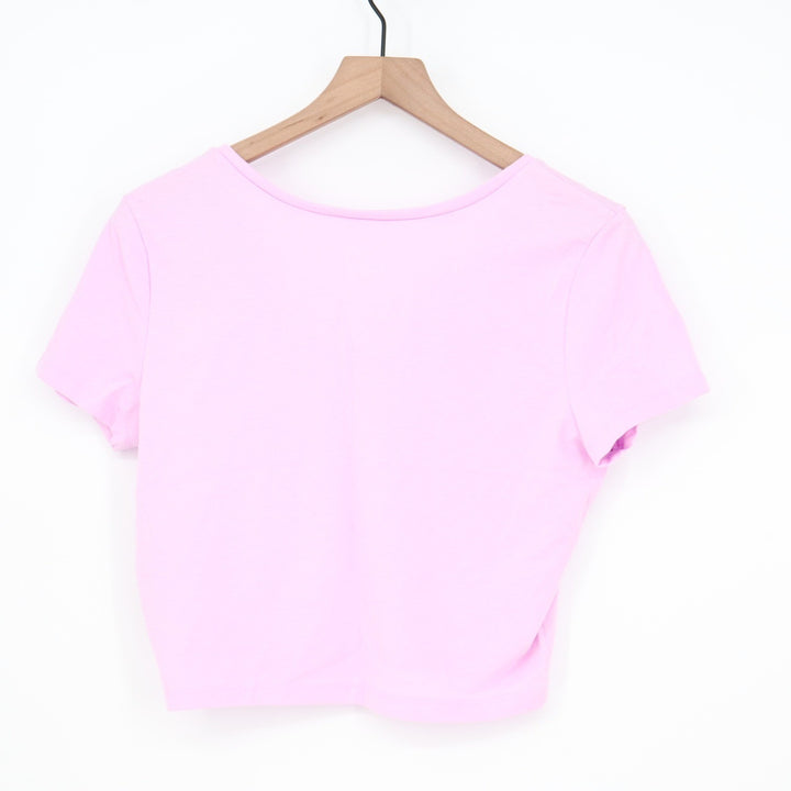 Wild Fable Womens Light Purple V-Neck Short Sleeve Crop Top XL