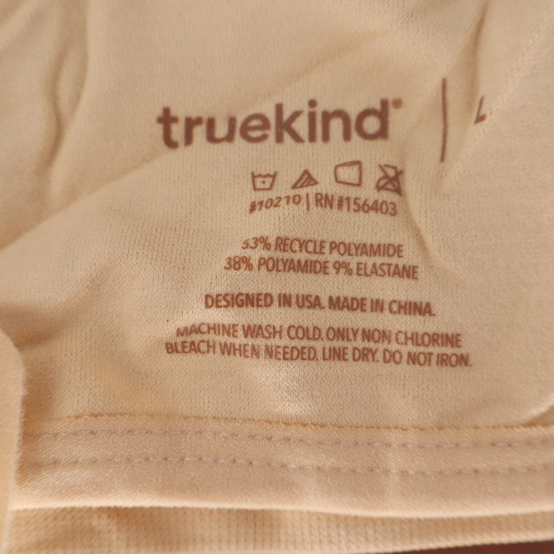 Truekind Supportive Comfort Wireless Shaping Bra Womens Large Beige Stretch