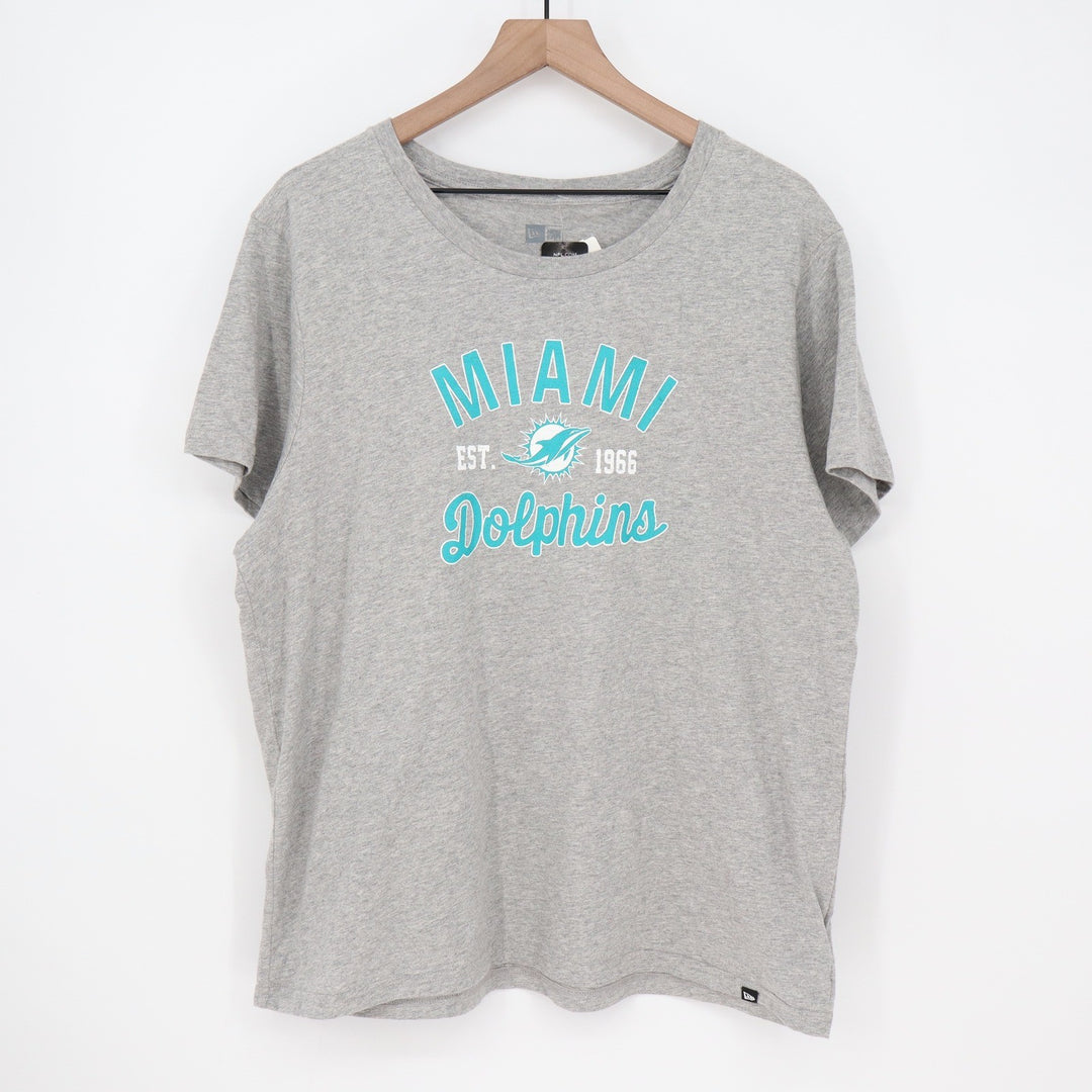 New Era Miami Dolphins NFL Womens XXL T-Shirt Gray Graphic Tee