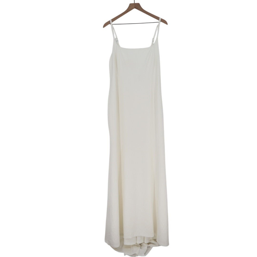 Lulus Blessed Romance Maxi Dress Womens 1X White Button Back Adjustable Strap