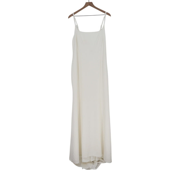 Lulus Blessed Romance Maxi Dress Womens 1X White Button Back Adjustable Strap