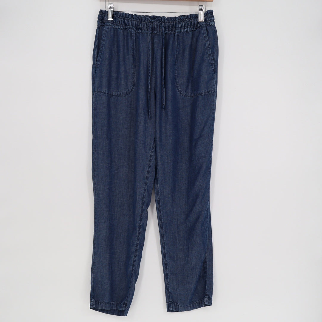 Splendid Blue Lyocell Chambray Paperbag Waist Jogger Pants Womens Small