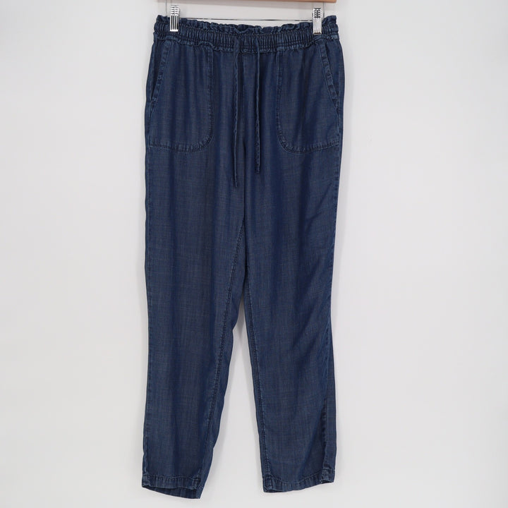 Splendid Blue Lyocell Chambray Paperbag Waist Jogger Pants Womens Small
