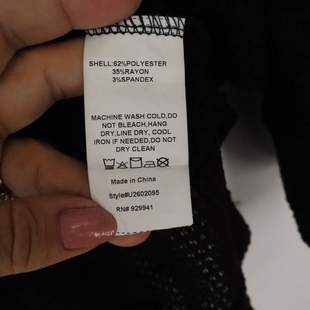 Suzanne Betro Simple Black Cowl Neck Tunic Sweater Plus Size 3X