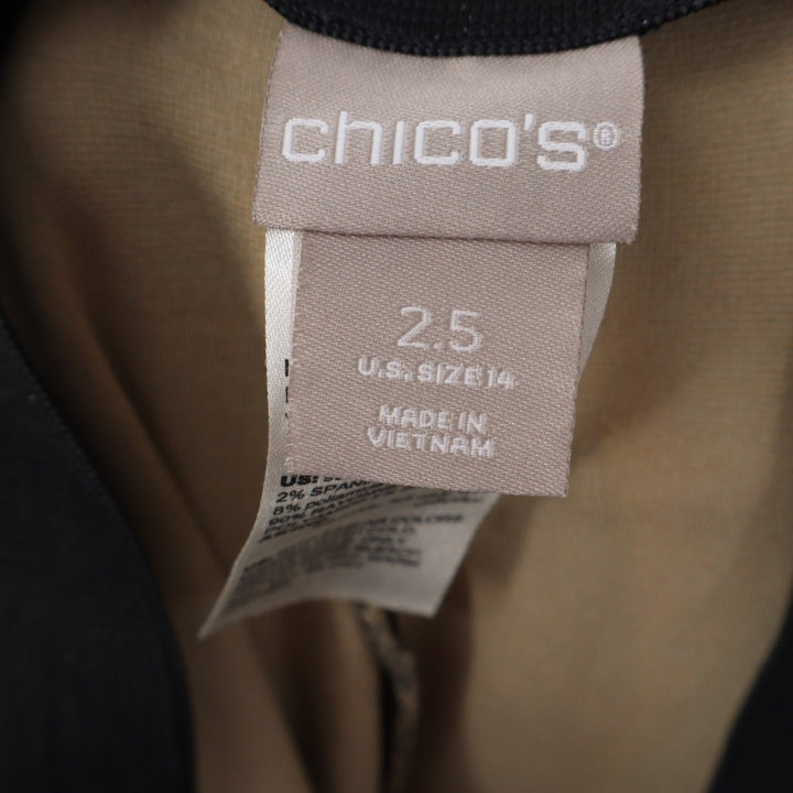 Chico's So Slimming Juliet Ankle Pants Women 2.5 Black Gold Scroll Print Stretch