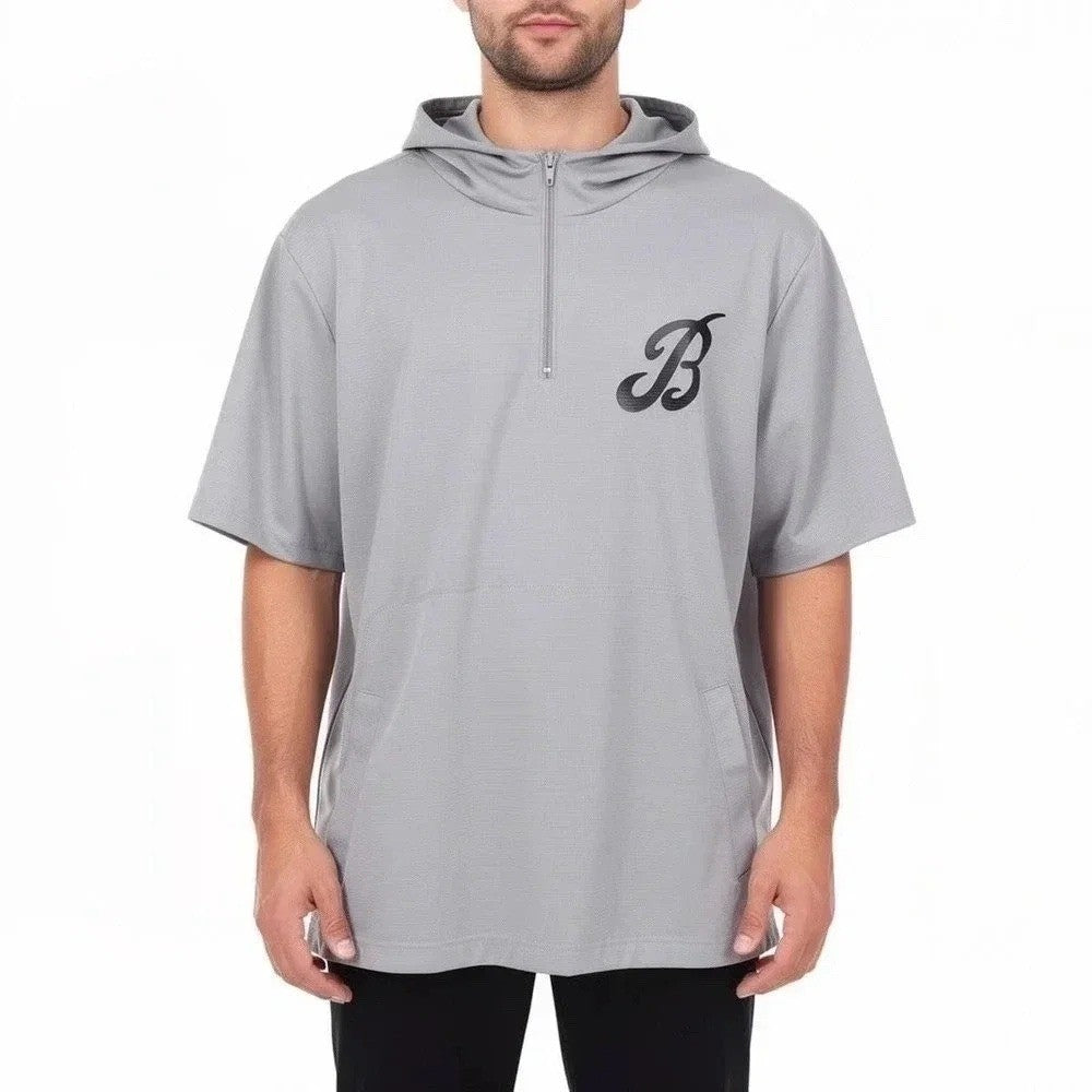 Americas Brand Baseball Bat Bros BP Tee Mens Large Gray Short Sleeve Hoodie Zip