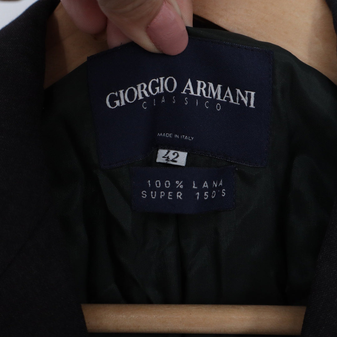 Giorgio Armani Classico Black Super 150s Pure Wool 3-Button Blazer Italy Size 42