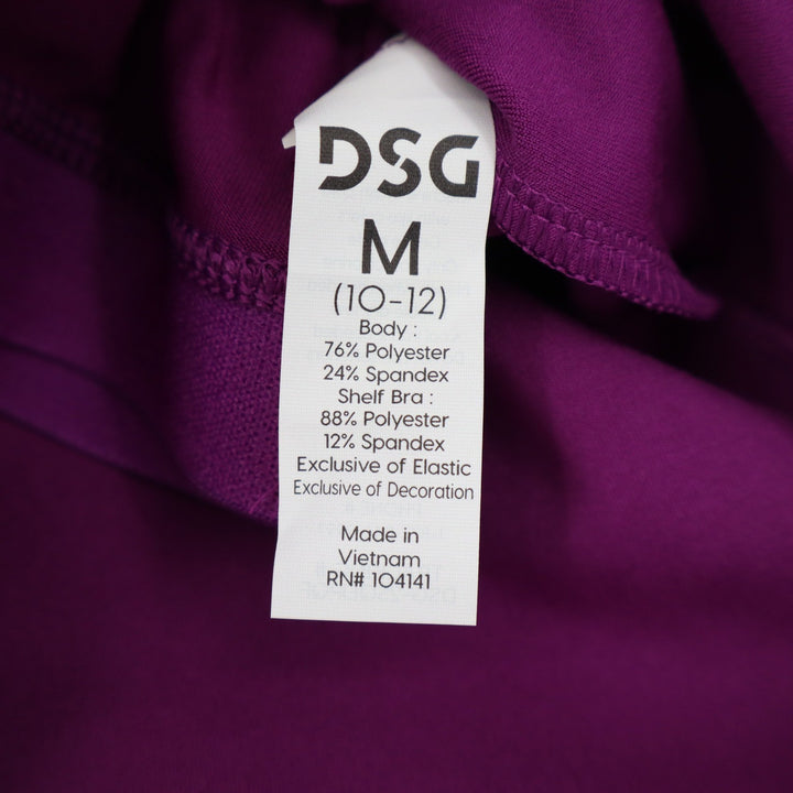 DSG Girls Momentum Shelf Bra Tank-Bound Vibrant Violet Crop Top M 10-12