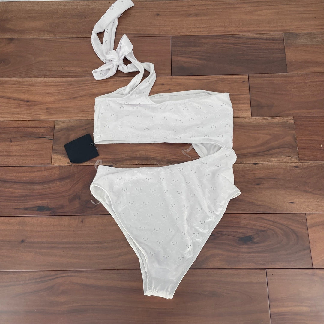 Lulus Darielle White Eyelet Embroidered Cutout One-Piece Size L