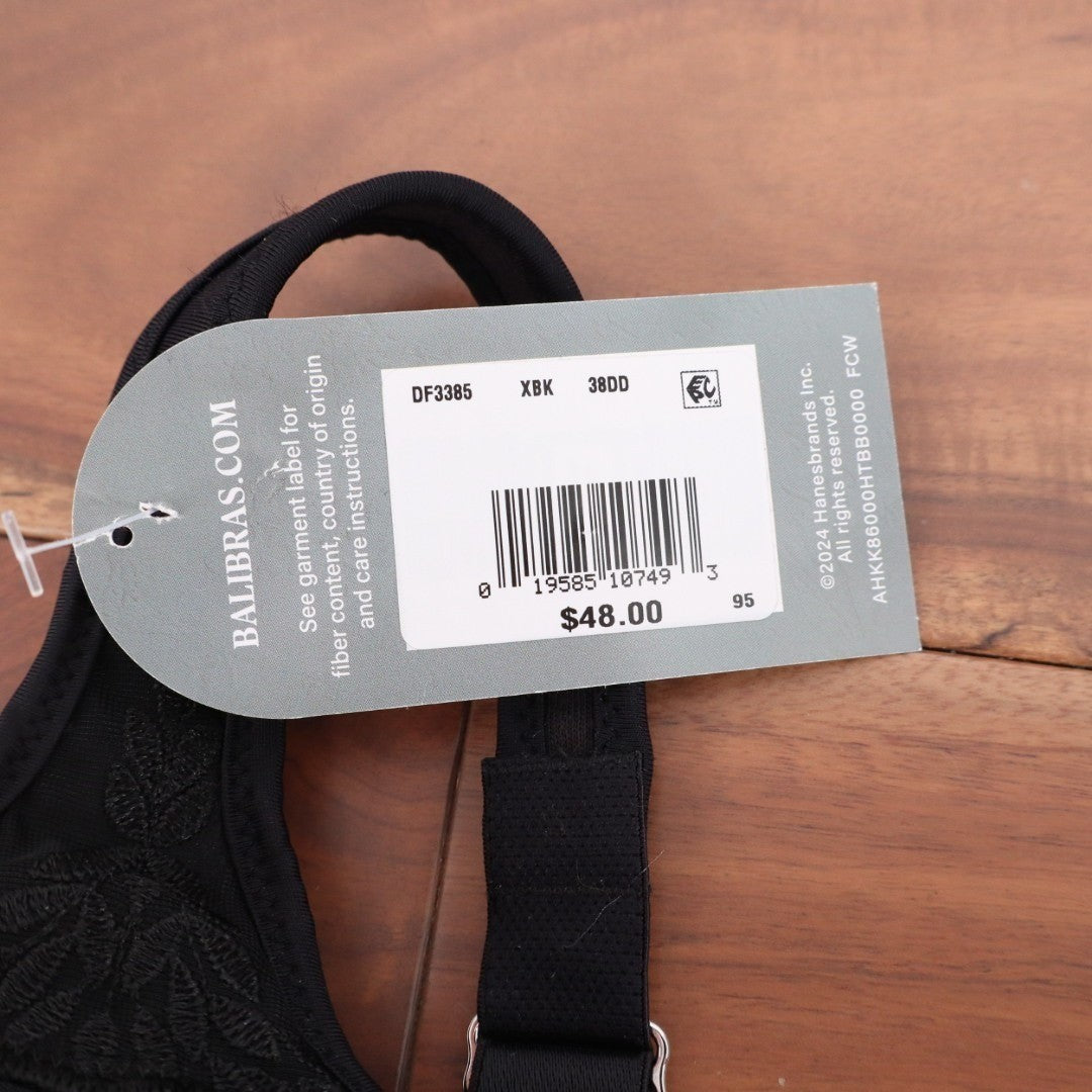 Bali Passion for Comfort Underwire Minimizer Bra Womens 38DD Black Seamless