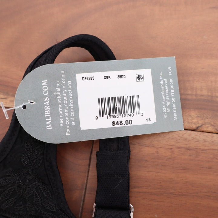 Bali Passion for Comfort Underwire Minimizer Bra Womens 38DD Black Seamless
