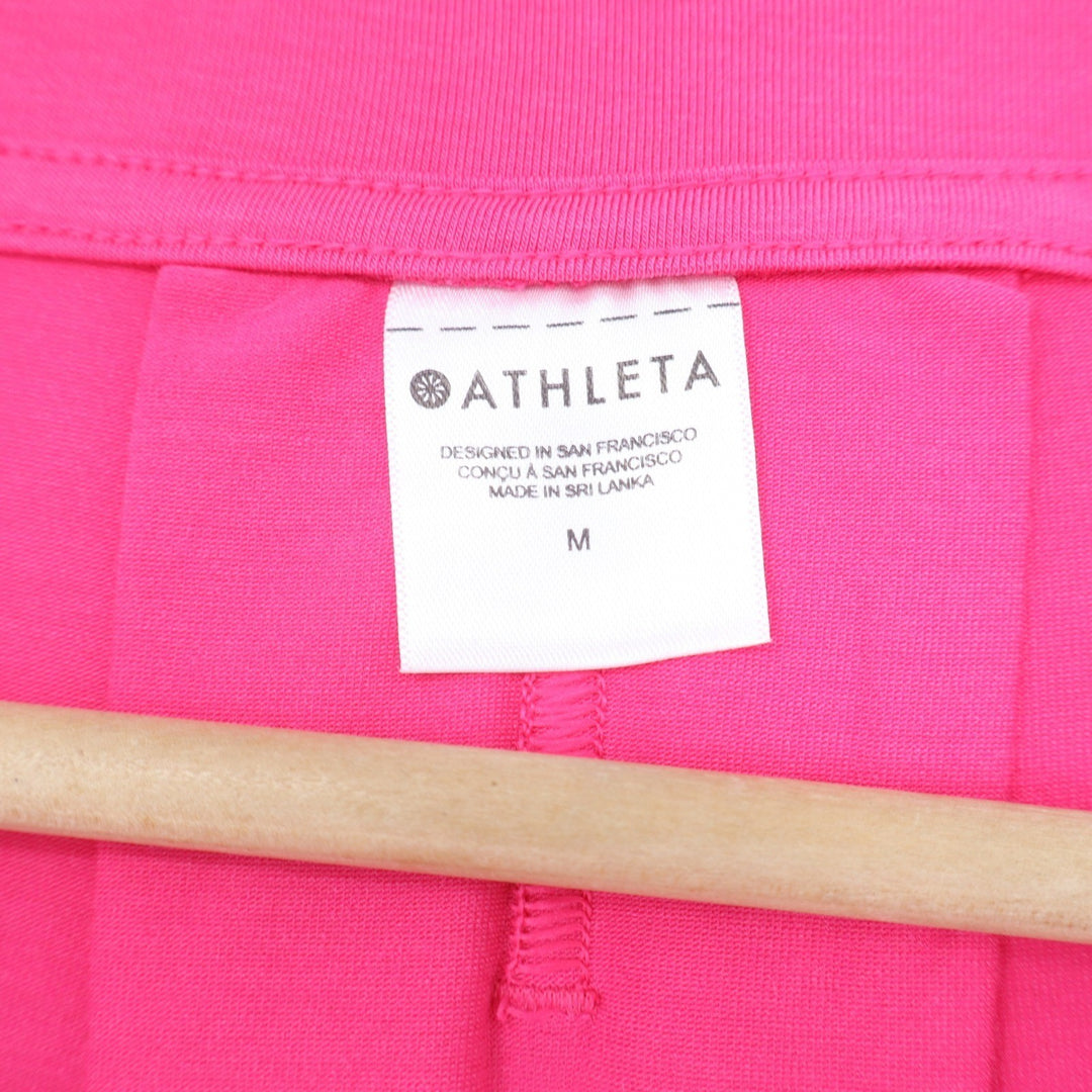 Athleta Zephyr Tee Pink Pleated Back Short Sleeve T-Shirt Womens Size M