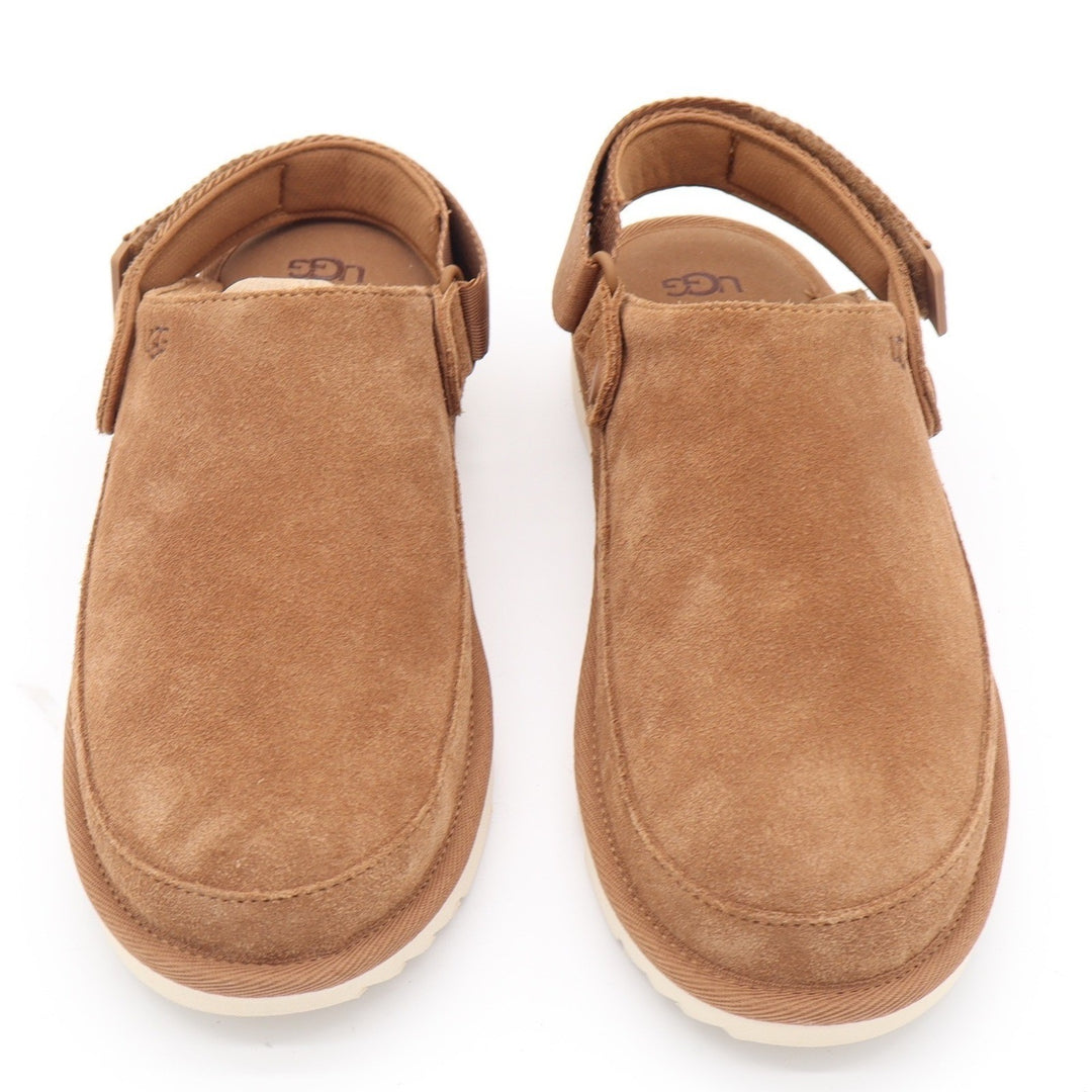 UGG Goldenstar Clog Chestnut Suede Platform Swivel Strap Shoes Size 6