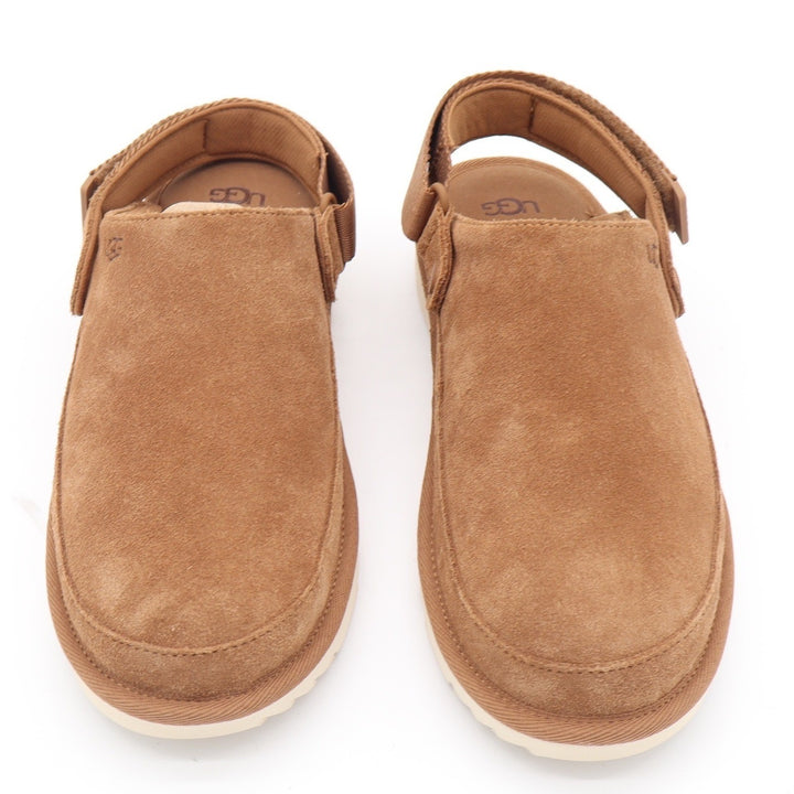 UGG Goldenstar Clog Chestnut Suede Platform Swivel Strap Shoes Size 6