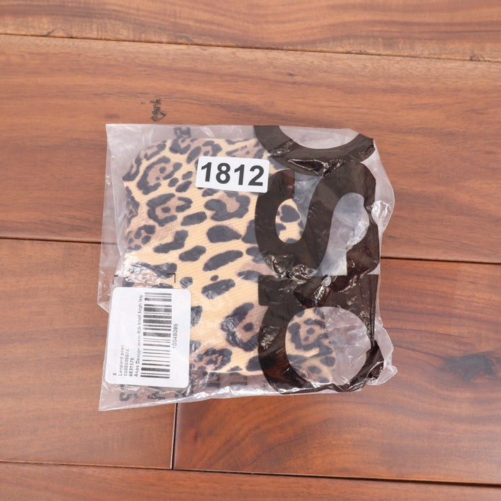 ASOS DESIGN Leopard Print Rib Knot High Leg Bikini Bottoms Size 4