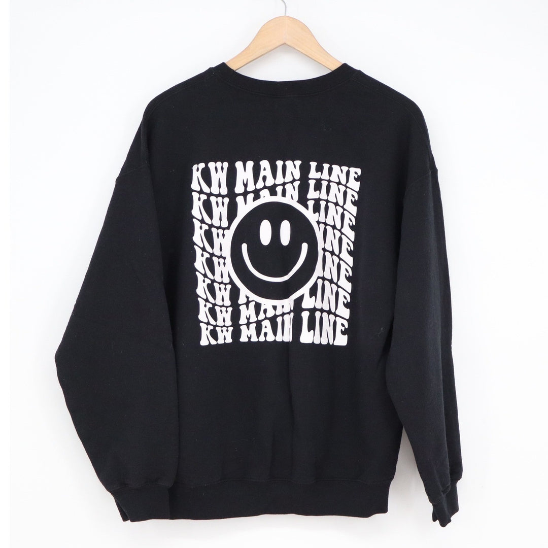 Gildan Black Keller Williams Main Line Smiley Face Graphic Sweatshirt Large
