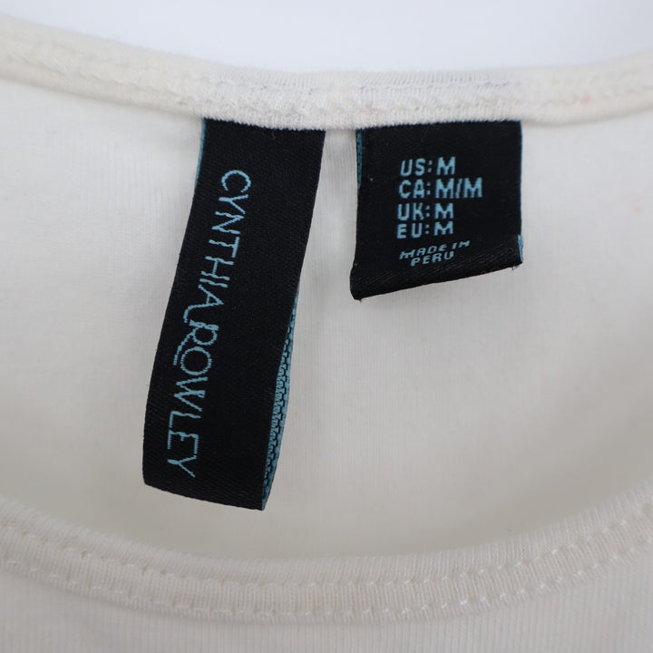 Cynthia Rowley Tank Top Womens Medium White Knit Scoop Neck Spaghetti Strap