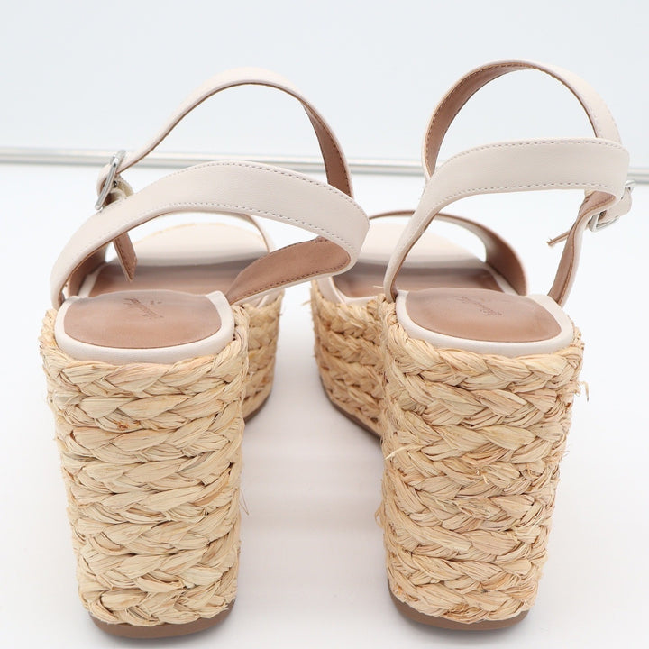 Universal Thread Cream Woven Espadrille Platform Wedge Sandals 9.5