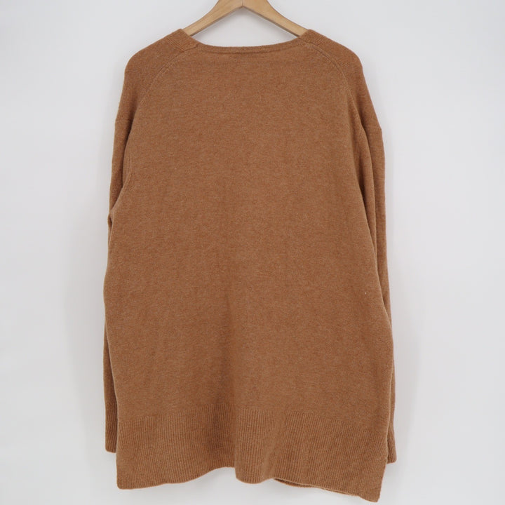 Madewell Womens XL Open Front Cardigan Sweater Camel Brown Merino Wool Alpaca