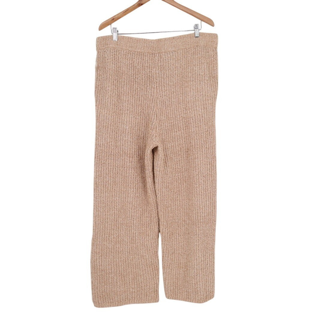 State Of Day Intimates Lounge Pants Womens XL Brown Drawstring Waist Waffle Knit