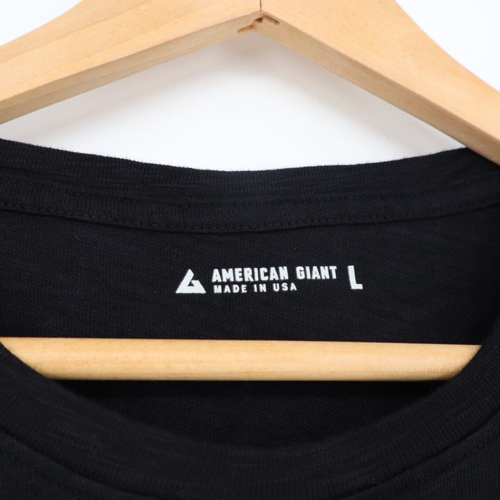 American Giant Women's Tee Black Crew Neck Short Sleeve Made in USA Size L