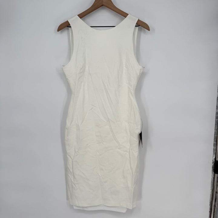Lulus White Sleeveless Bodycon Dress Party Cocktail Evening Size L