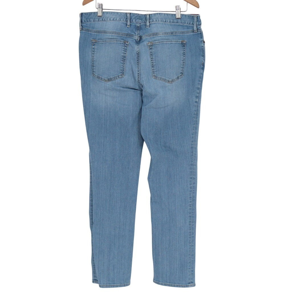 Eddie Bauer Jeans Womens 18 Blue Denim Cotton Stretch High Rise Straight Leg