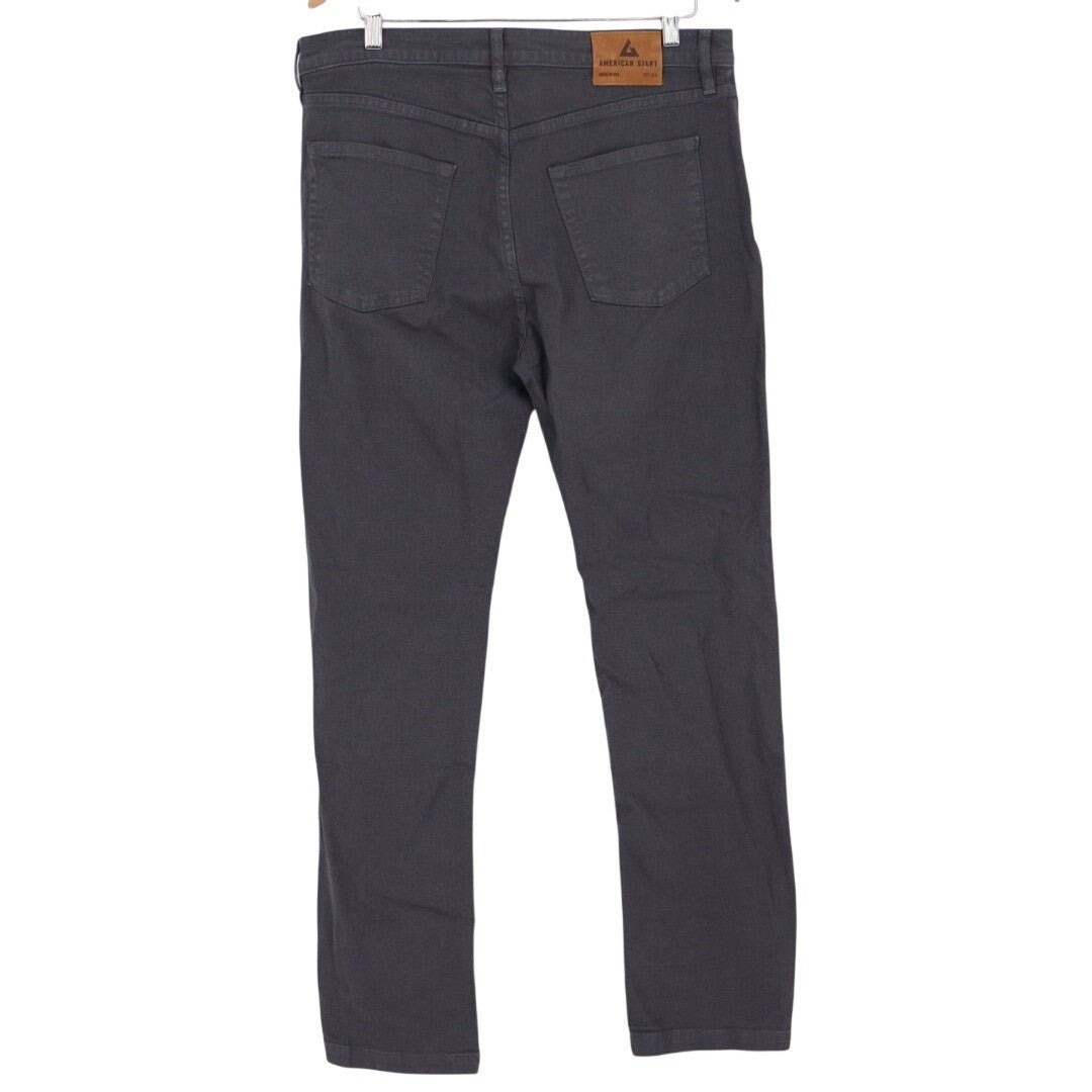 American Giant Roughneck Jeans Men 34x34 Gray Canvas Cotton Stretch Straight Leg