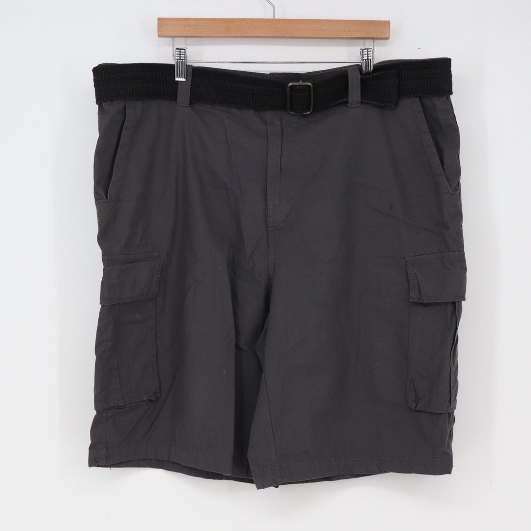 Beverly Hills Polo Club Cargo Shorts Mens 42 Grey Belted Utility Cotton Exc