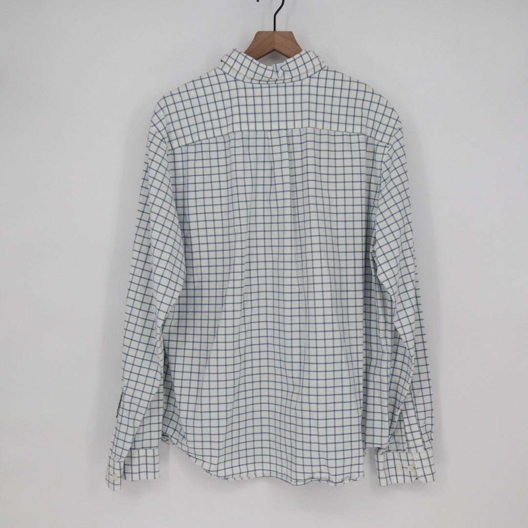 Goodfellow & Co Mens Standard Fit Long Sleeve Button Down Shirt XL Blue Plaid